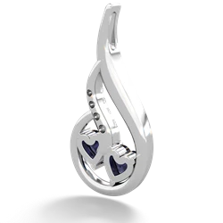 Sapphire Keepsake Curves 14K White Gold pendant P5450