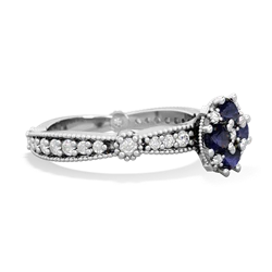 Sapphire Sparkling Tiara Cluster 14K White Gold ring R26293RD