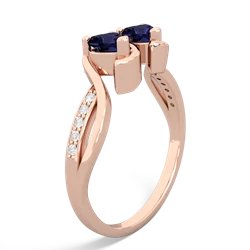 Sapphire Side By Side 14K Rose Gold ring R3090