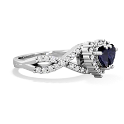 Sapphire Diamond Twist 'One Heart' 14K White Gold ring R2640HRT