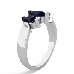 Lab Sapphire Three Peeks 14K White Gold ring R2433