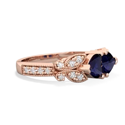 Sapphire Diamond Butterflies 14K Rose Gold ring R5601