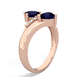 Sapphire Heart To Heart 14K Rose Gold ring R2064