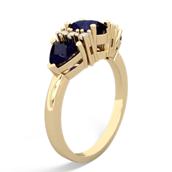 Sapphire Antique Style Three Stone 14K Yellow Gold ring R2186