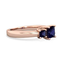 Lab Sapphire Three Stone Trellis 14K Rose Gold ring R4015