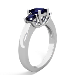 Sapphire Three Stone Trellis 14K White Gold ring R4015