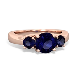 London Topaz Three Stone Round Trellis 14K Rose Gold ring R4018