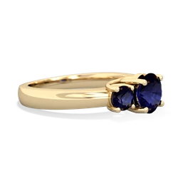 Amethyst Three Stone Round Trellis 14K Yellow Gold ring R4018