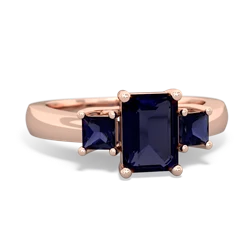 Alexandrite Three Stone Emerald-Cut Trellis 14K Rose Gold ring R4021