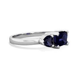 Amethyst Three Stone 14K White Gold ring R5235