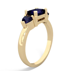 Lab Sapphire Three Stone 14K Yellow Gold ring R5235