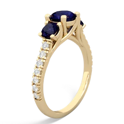 Lab Pink Sapphire Pave Trellis 14K Yellow Gold ring R5500