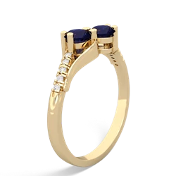 Sapphire Infinity Pave Two Stone 14K Yellow Gold ring R5285