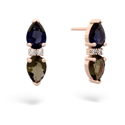 Sapphire Bowtie Drop 14K Rose Gold earrings E0865