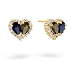 Sapphire Halo 14K Yellow Gold earrings E7008