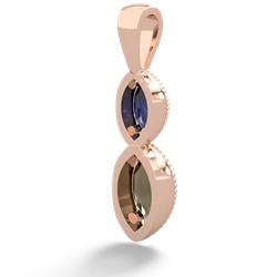 Sapphire Antique-Style Halo 14K Rose Gold pendant P5700