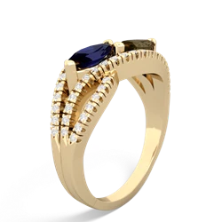 Sapphire Diamond Rivers 14K Yellow Gold ring R3070