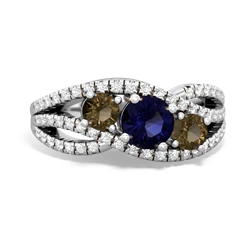 Sapphire Three Stone Aurora 14K White Gold ring R3080