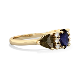 Sapphire Antique Style Three Stone 14K Yellow Gold ring R2186