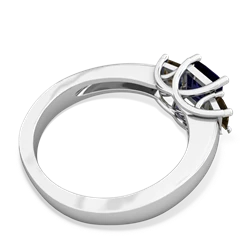 Sapphire Three Stone Trellis 14K White Gold ring R4015