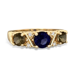 Sapphire Hugs And Kisses 14K Yellow Gold ring R5016