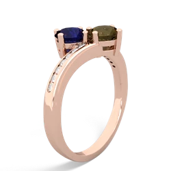 Sapphire Channel Set Two Stone 14K Rose Gold ring R5303