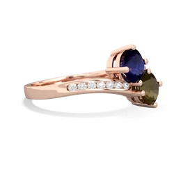 Sapphire Channel Set Two Stone 14K Rose Gold ring R5303