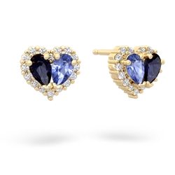 Sapphire Halo 14K Yellow Gold earrings E7008