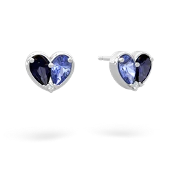 Sapphire 'Our Heart' 14K White Gold earrings E5072