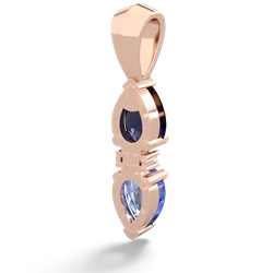 Sapphire Bowtie Drop 14K Rose Gold pendant P0865