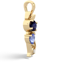 Sapphire Kitten 14K Yellow Gold pendant P5780