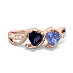 Sapphire Side By Side 14K Rose Gold ring R3090