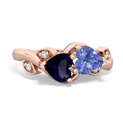 Sapphire Floral Elegance 14K Rose Gold ring R5790