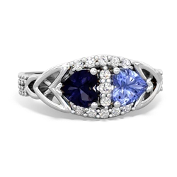 Sapphire Sparkling Celtic Knot 14K White Gold ring R2645