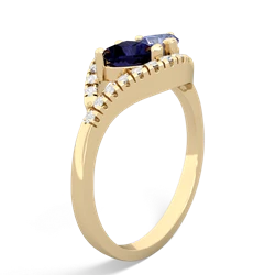 Sapphire Mother And Child 14K Yellow Gold ring R3010