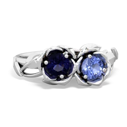 Sapphire Rose Garden 14K White Gold ring R5510