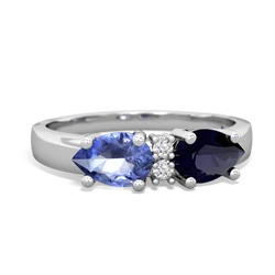 Sapphire Pear Bowtie 14K White Gold ring R0865