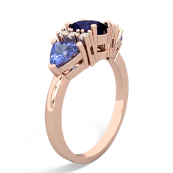 Sapphire Antique Style Three Stone 14K Rose Gold ring R2186