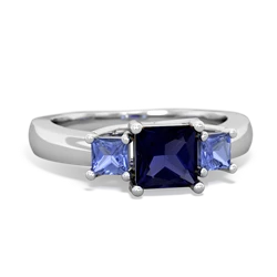 Sapphire Three Stone Trellis 14K White Gold ring R4015