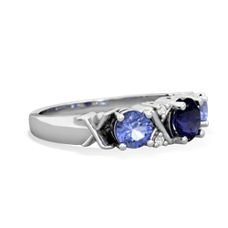 Sapphire Hugs And Kisses 14K White Gold ring R5016