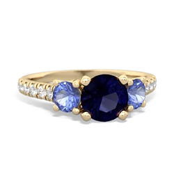 Sapphire Pave Trellis 14K Yellow Gold ring R5500