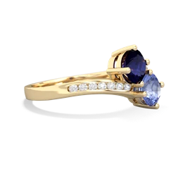 Sapphire Channel Set Two Stone 14K Yellow Gold ring R5303