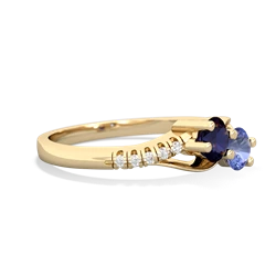 Sapphire Infinity Pave Two Stone 14K Yellow Gold ring R5285