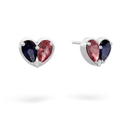 Sapphire 'Our Heart' 14K White Gold earrings E5072