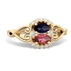 Sapphire Love Nest 14K Yellow Gold ring R5860