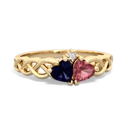 Sapphire Heart To Heart Braid 14K Yellow Gold ring R5870