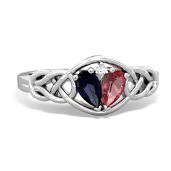 Sapphire Celtic Love Knot 14K White Gold ring R5420