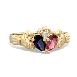 Sapphire 'Our Heart' Claddagh 14K Yellow Gold ring R2388