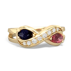 Sapphire Diamond Infinity 14K Yellow Gold ring R5390