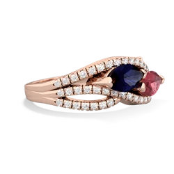 Sapphire Diamond Rivers 14K Rose Gold ring R3070